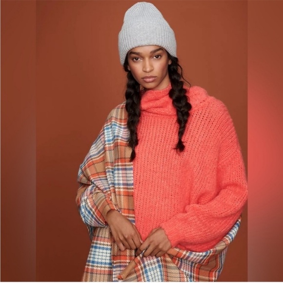 Anthropologie Sweaters - Anthropologie Pilcro Zamora Coral Wool Alpaca Cowl Neck Oversized Sweater Medium